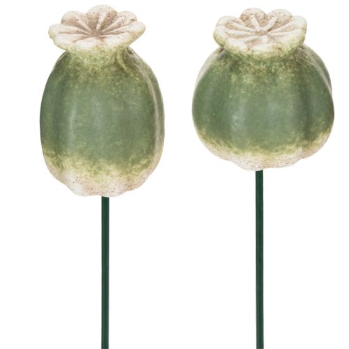 Estaca decorativa de vaina de semillas de amapola para un jardín elegante de temporada o para destacar en el balcón, 41 cm, 4 piezas