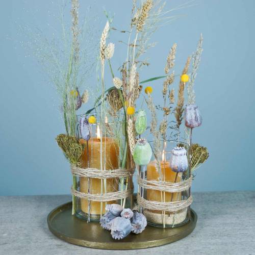 Floristik24 Cápsulas de amapola artificial amarillo, marrón 6pcs