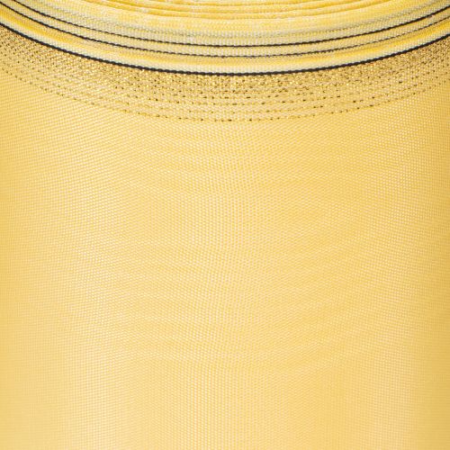 Artículo Cinta decorativa de moiré para coronas, amarilla con ribete dorado, cinta floral decorativa, acetato/poliéster, 150 mm x 25 m