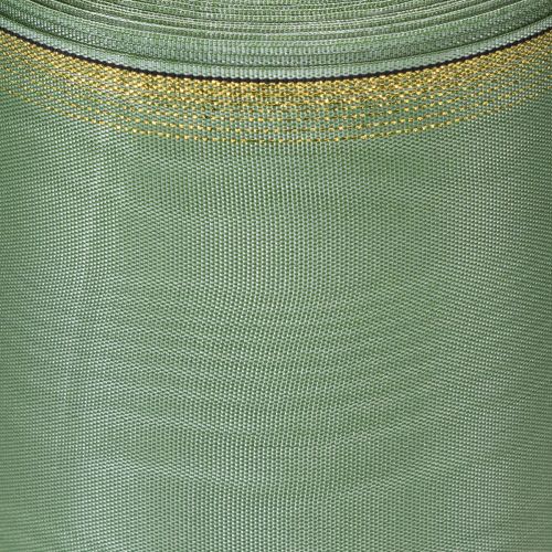 Artículo Cinta decorativa de moiré para coronas, color verde salvia con borde dorado, 150 mm x 25 m, ideal para arreglos florales y coronas.