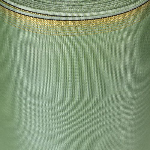 Artículo Cinta decorativa de moiré color verde salvia con borde dorado - 175 mm x 25 m - cinta decorativa para floristería y celebraciones
