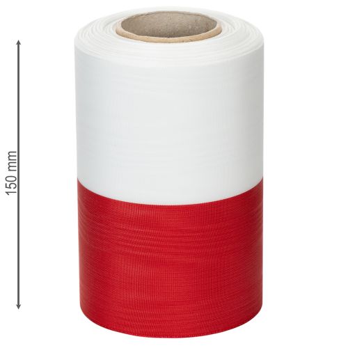 Artículo Cinta de corona de muaré, cinta de luto blanco-rojo, cinta decorativa de 150 mm, cinta conmemorativa de luto flor, tafetán de acetato de 25 m