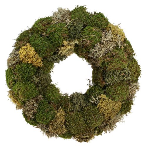 Artículo Corona de musgo corona decorativa musgo erizo y musgo de trapo natural Ø42cm