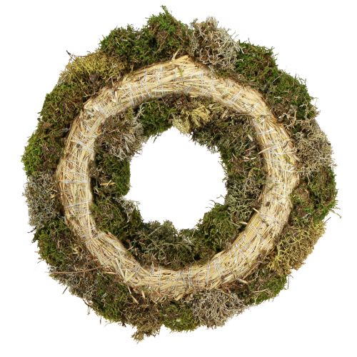 Artículo Corona de musgo corona decorativa musgo erizo y musgo de trapo natural Ø42cm