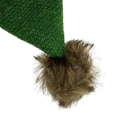 Floristik24 Gorra con borde de pelo para colgar Verde 28cm