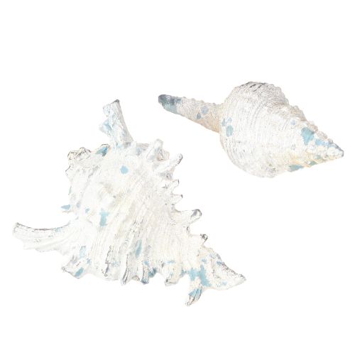 Artículo Caracoles marinos artificiales azul-blanco 11,5/13 cm 2pzs