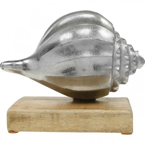 Artículo Concha de metal, decoración marinera para colocar plata, colores naturales H15cm W18.5cm