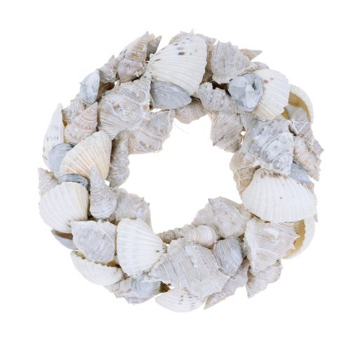 Floristik24 Corona de concha blanca Ø14cm