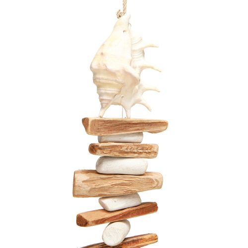Artículo Guirnalda de conchas de caracoles marinos decoración de verano natural surtido 69cm 3 piezas