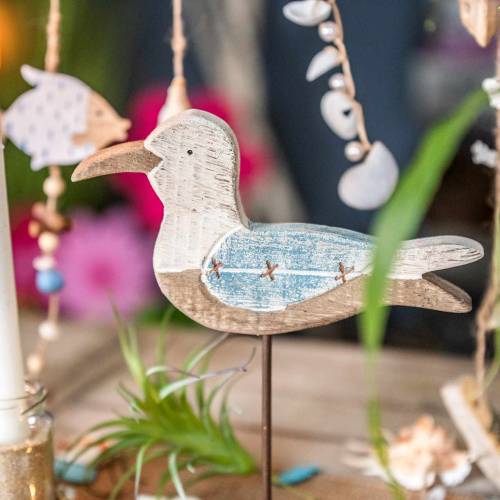 Floristik24 Madera de gaviota azul blanco 20cm × 5cm H25cm