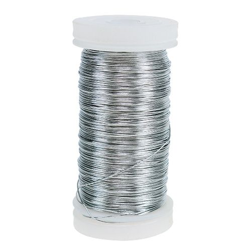 Floristik24 Alambre mirto plata galvanizado 0.37mm 100g