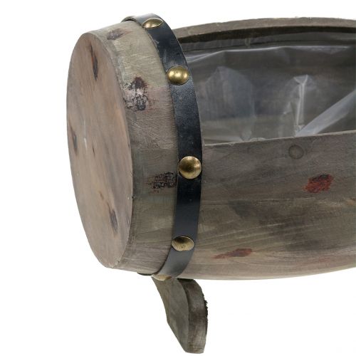 Floristik24 Barril de madera para plantar la naturaleza, juego de 2 22cm / 33cm