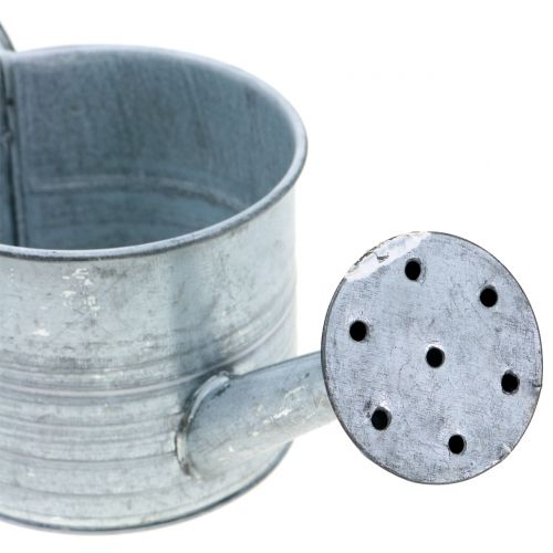 Floristik24 Jardinera regadera galvanizada gris, blanco lavado Al10cm