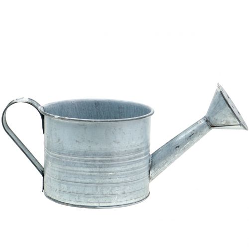Floristik24 Jardinera regadera galvanizada gris, blanco lavado Al10cm