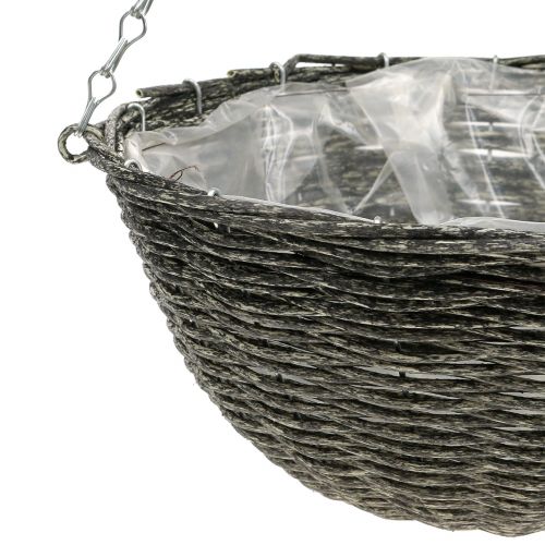 Floristik24 Lámpara cesta gris Ø30,5cm H15cm