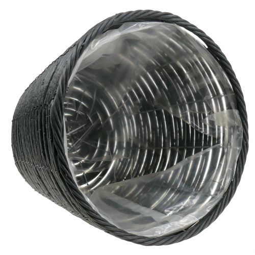 Floristik24 Macetero aspecto ratán antracita Ø30cm H24cm