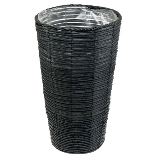 Floristik24 Macetero aspecto ratán antracita Ø30cm H50cm