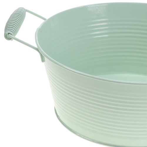 Floristik24 Taza de zinc colores pastel con mango Ø22cm H9,5cm 3pcs