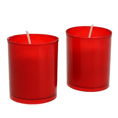 Floristik24 Recambio de vela para lámparas de sepulcro, inserto de recambio, lámparas de sepulcro, rojo, 20 piezas