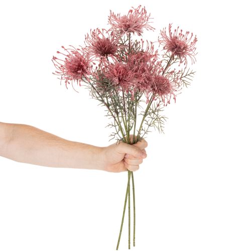 Alfiletero de flores artificiales, rama de protea en flor de 65 cm, 3 unidades | Floristik24.es