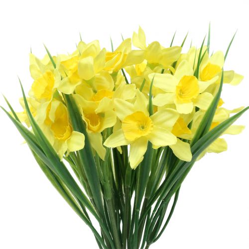 Floristik24 Narciso amarillo 27cm 12pcs decoración de mesa