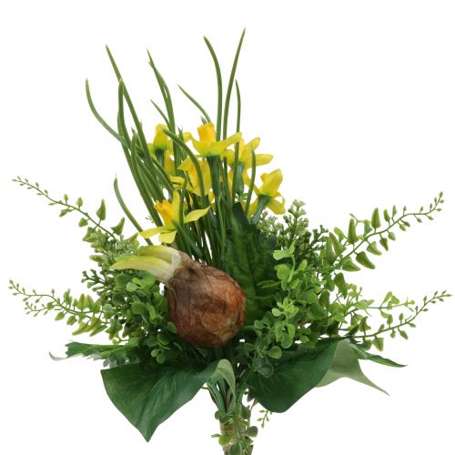 Floristik24 Narciso artificial bouquet con ramas y cebollas 38cm