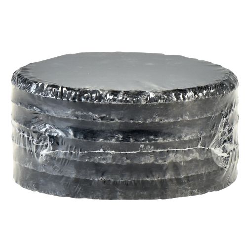 Artículo Posavasos redondos plato de pizarra natural negro Ø10cm 6uds