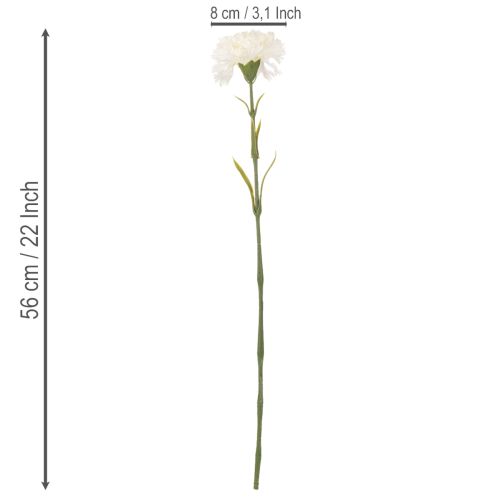 Clavel artificial con tallo para ramos y coronas, 56 cm, 8 unidades. | Floristik24.es