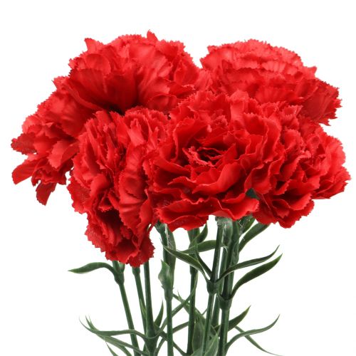 Floristik24 Clavel artificial rojo 67cm 9pcs