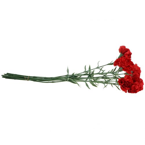 Floristik24 Clavel artificial rojo 67cm 9pcs