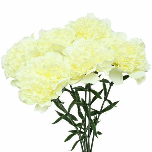 Floristik24 Clavel artificial blanco 6pcs