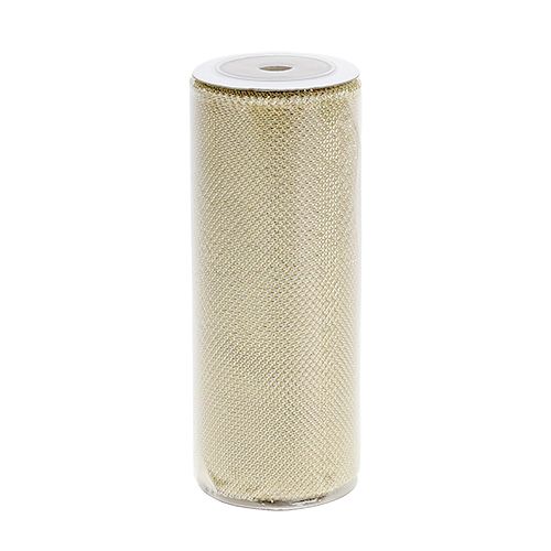 Floristik24 Red tela dorada con purpurina 15cm 5m