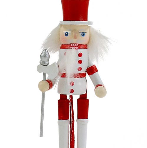 Floristik24 Figura Cascanueces rojo, blanco 12,5cm.
