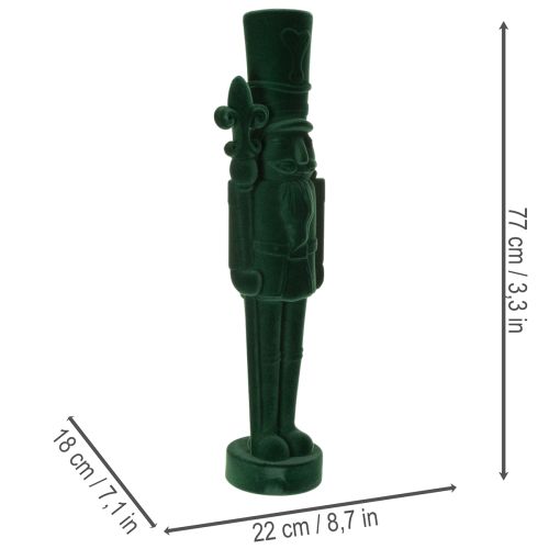 Figura de Cascanueces, de pie, decoración navideña, flocada, 77 cm | Floristik24.es