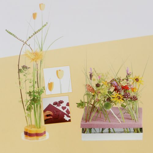 Paneles de diseño de espuma floral plug-in tamaño amarillo 34,5 cm × 34,5 cm 3 piezas