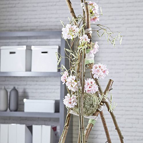 Artículo Bola de espuma floral compuesto enchufable seco gris Ø16cm 2uds