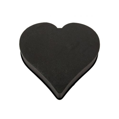 Floristik24 Corazón de espuma floral negro 28cm x 30cm x 5cm 2pcs