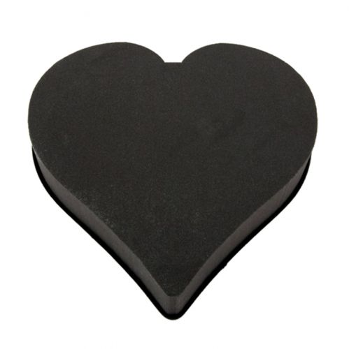 Floristik24 Corazón plug-in foam negro 33cm 2pcs decoración de la boda