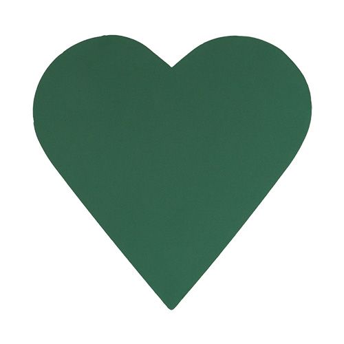 Floristik24 Corazón de espuma floral 3D material enchufable verde 38 cm x 37 cm x 8 cm 2 piezas