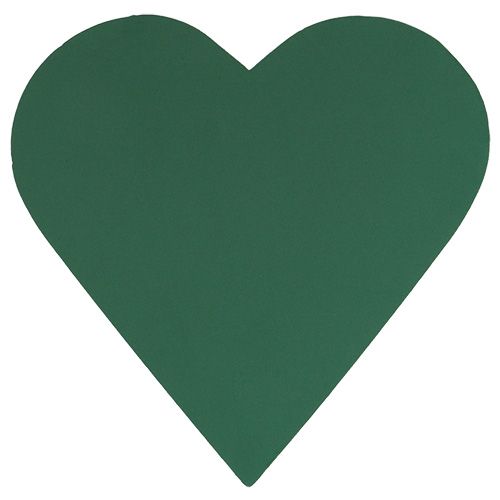 Floristik24 Corazón de espuma floral, material enchufable, verde, 53 cm, 2 piezas, decoración de boda