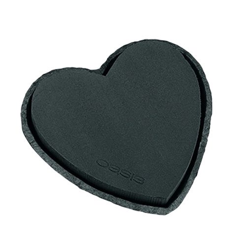 Floristik24 Corazón de espuma floral negro 17cm 2 piezas decoración de boda