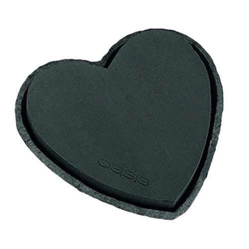 Corazón espuma floral negro 25,5cm 2uds