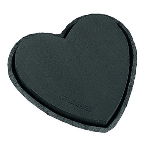 Floristik24 Corazón de espuma floral negro de 33 cm, 2 unidades, decoración para bodas