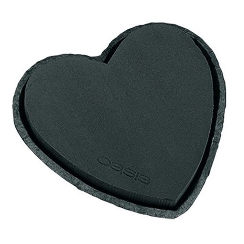 Artículo Corazón de espuma floral negro 33cm 2 piezas decoración de boda