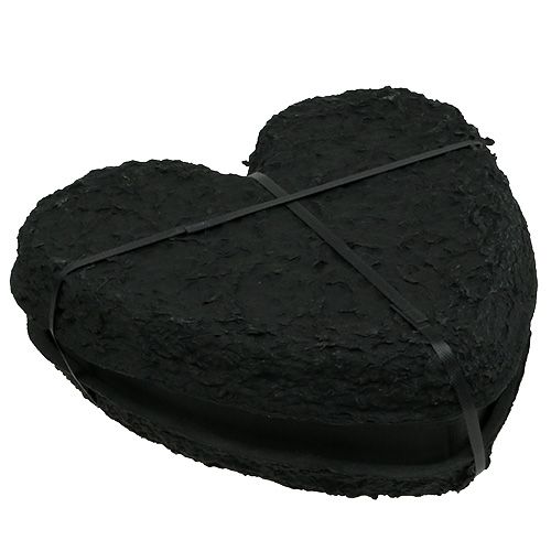 Artículo Corazón de espuma floral negro 33cm 2 piezas decoración de boda