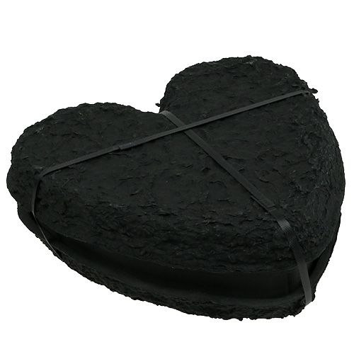 Artículo Corazón de espuma floral negro de 33 cm, 2 unidades, decoración para bodas