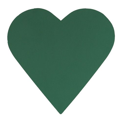 Floristik24 Material enchufable de corazón de espuma floral verde 46 cm x 45 cm 2 piezas