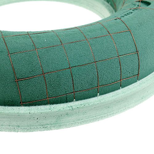 Artículo Anillo de espuma floral corona verde masa enchufable Ø42cm 2 piezas