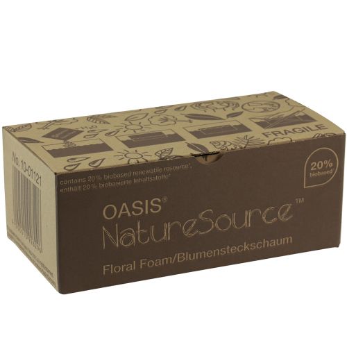 Floristik24 Oasis NatureSource Maxlife Floral Ladrillo Espuma Marrón 23×11×7.5cm 1ud