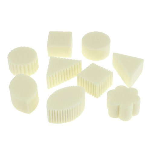 Floristik24 Canapés de espuma floral blanco 4cm-7cm 45p